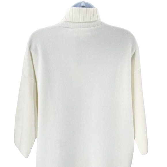 Pomander Place NEW Winter White Vivianne Turtleneck Sweater Mini Dress Size M - Picture 9 of 12